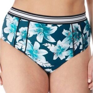 Elomi Swim Size 14 Island Lily High Leg Brief Bottom